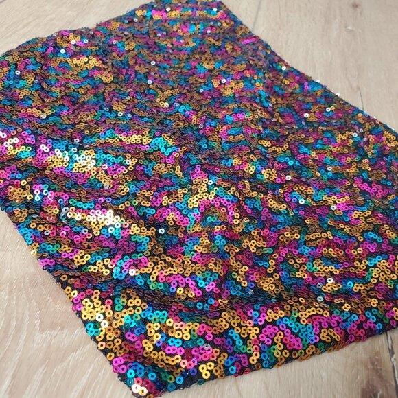 Rue 21 Womens One Shoulder Halter Top Size S Sequin Tank Club Disco Party RARE - Picture 11 of 11